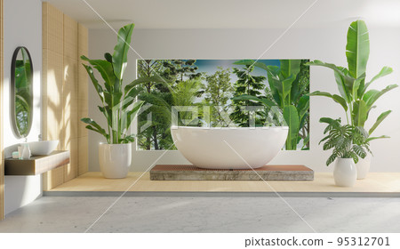 mock up rest room with plant mock up rest room with plant 95312701