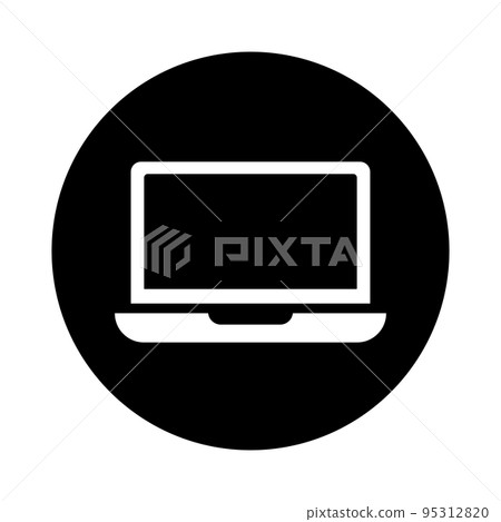 Laptop round icon. Computer. vector. Laptop round icon. Computer. vector. 95312820