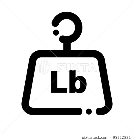 Weights icon in flat design. LB. vector. 95312821