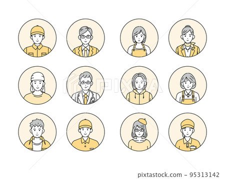 Icon set of people working in various occupations 95313142