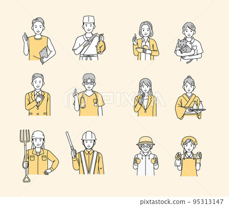 Illustration set of people working in various occupations 95313147