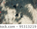 dry cement stains on metal plates 95313219