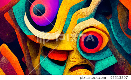 abstract colorful fluorescent neon background, neural network generated art 95313297