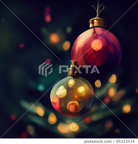 Red christmas balls Red christmas balls 95313534