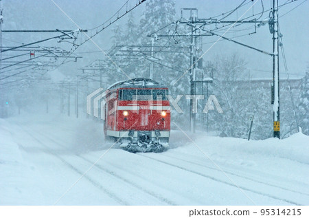 Shinetsu Main Line Kurohime-Myoko Kogen JR East DD53-2 (Nagaoka) Special Snow Plow Train Tokusetsu 95314215