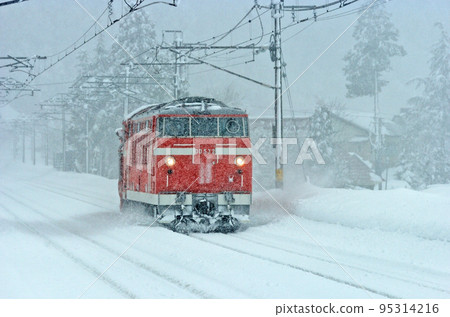 Shinetsu Main Line Kurohime-Myoko Kogen JR East DD53-2 (Nagaoka) Special Snow Plow Train Tokusetsu 95314216
