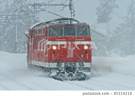 Shinetsu Main Line Kurohime-Myoko Kogen JR East DD53-2 (Nagaoka) Special Snow Plow Train Tokusetsu 95314218