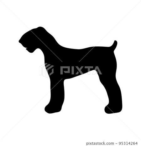Airedale Terrier. Black silhouette of a dog on a white background 95314264