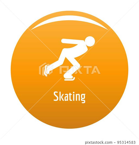 Skating icon. Simple illustration of skating vector icon for any design orange 95314583