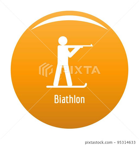 Biathlon icon. Simple illustration of biathlon vector icon for any design orange 95314633