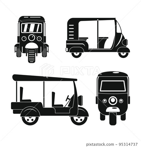 Tuk rickshaw Thailand icons set. Simple illustration of 4 tuk rickshaw Thailand vector icons for web 95314737