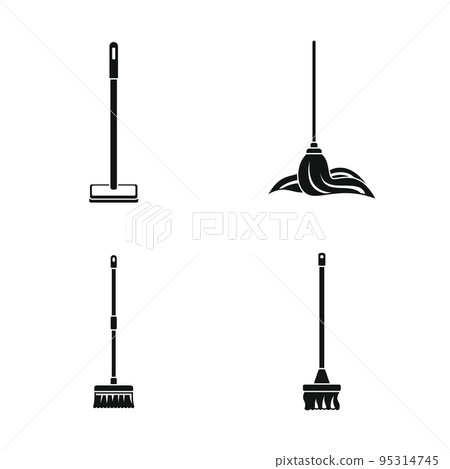 Mop cleaning swab icons set. Simple illustration of 4 mop cleaning swab vector icons for web Mop cleaning swab icons set. Simple illustration of 4 mop cleaning swab vector icons for web 95314745