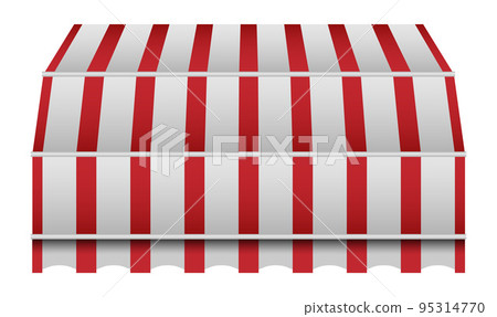 Retro awning mockup. Realistic illustration of retro awning vector mockup for web design isolated on white background Retro awning mockup. Realistic illustration of retro awning vector mockup for web design isolated on white background 95314770