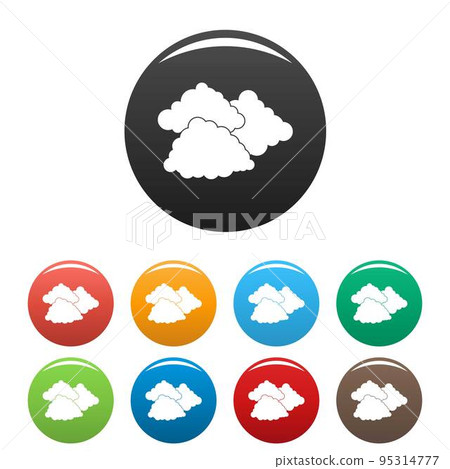 Dark cloudy icon. Simple illustration of dark cloudy vector icons set color isolated on white 95314777