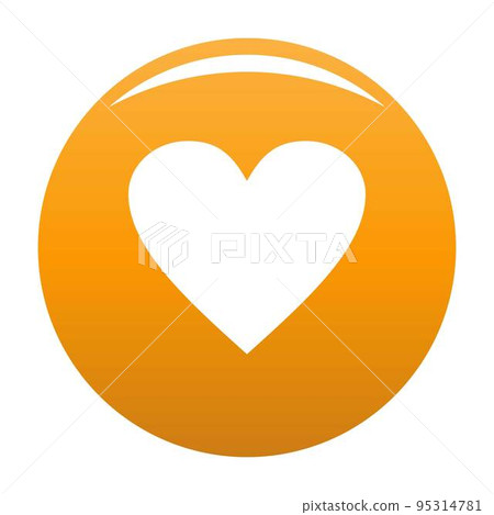 Dull heart icon. Simple illustration of dull heart vector icon for any design orange 95314781