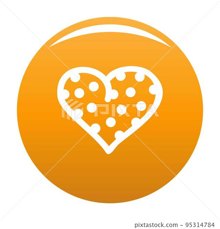 Pea heart icon. Simple illustration of pea heart vector icon for any design orange Pea heart icon. Simple illustration of pea heart vector icon for any design orange 95314784