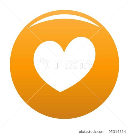 Fiery heart icon. Simple illustration of fiery heart vector icon for any design orange Fiery heart icon. Simple illustration of fiery heart vector icon for any design orange 95314834