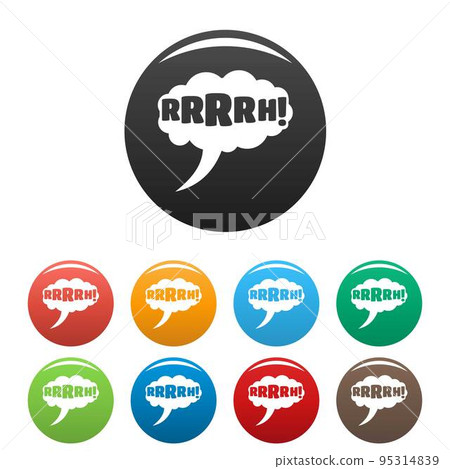 Comic boom design icon. Simple illustration of comic boom design vector icons set color isolated on white Comic boom design icon. Simple illustration of comic boom design vector icons set color isolated on white 95314839