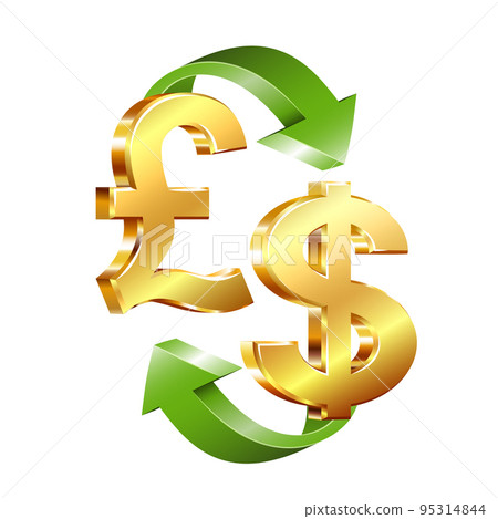 Currency exchange. Money conversion. Pound to dollar icon concept 95314844