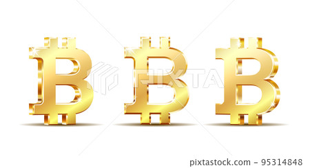 Golden bitcoin sign. Crypto currency golden bitcoin symbol Golden bitcoin sign. Crypto currency golden bitcoin symbol 95314848