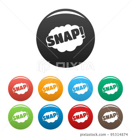 Comic boom snap icon. Simple illustration of comic boom snap vector icons set color isolated on white Comic boom snap icon. Simple illustration of comic boom snap vector icons set color isolated on white 95314874