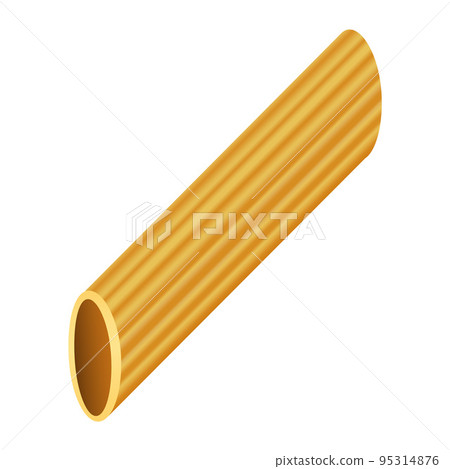 Rigatoni pasta mockup. Realistic illustration of rigatoni pasta vector mockup for web design isolated on white background Rigatoni pasta mockup. Realistic illustration of rigatoni pasta vector mockup for web design isolated on white background 95314876