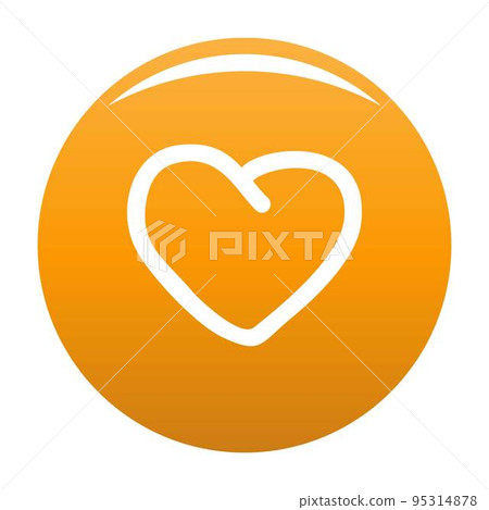 Big heart icon. Simple illustration of big heart vector icon for any design orange 95314878