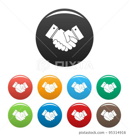 Hand peace icon. Simple illustration of hand peace vector icons set color isolated on white Hand peace icon. Simple illustration of hand peace vector icons set color isolated on white 95314916