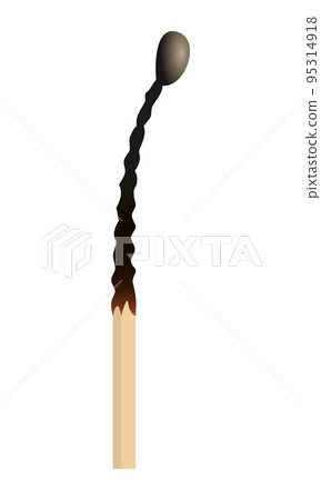 Half burned match mockup. Realistic illustration of half burned match vector mockup for web design isolated on white background Half burned match mockup. Realistic illustration of half burned match vector mockup for web design isolated on white background 95314918