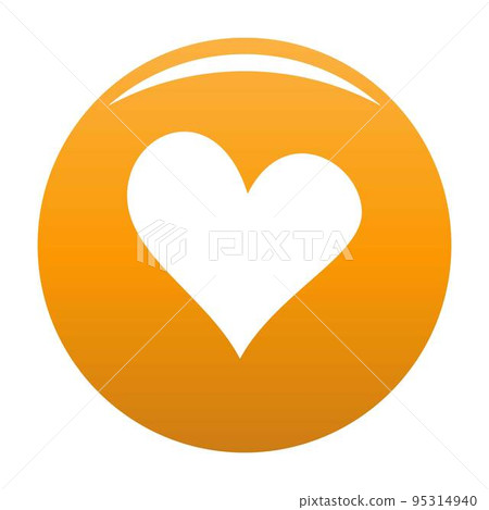 Evil heart icon. Simple illustration of evil heart vector icon for any design orange 95314940