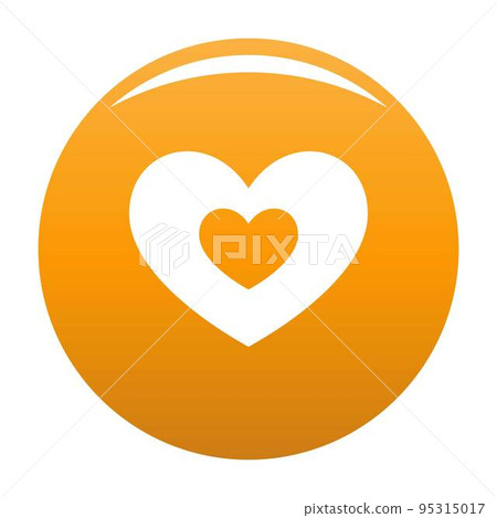 Double heart icon. Simple illustration of double heart vector icon for any design orange 95315017