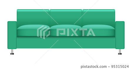 Mint color sofa mockup. Realistic illustration of mint color sofa vector mockup for web design isolated on white background Mint color sofa mockup. Realistic illustration of mint color sofa vector mockup for web design isolated on white background 95315024