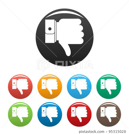Hand sediment icon. Simple illustration of hand sediment vector icons set color isolated on white Hand sediment icon. Simple illustration of hand sediment vector icons set color isolated on white 95315028