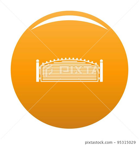 Metal fence icon. Simple illustration of metal fence vector icon for any design orange Metal fence icon. Simple illustration of metal fence vector icon for any design orange 95315029