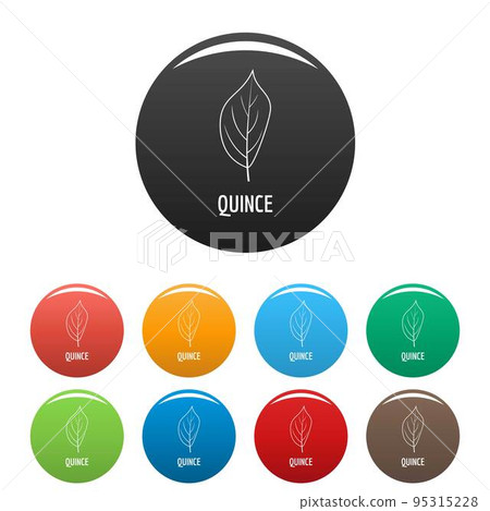 Quince leaf icon. Simple illustration of quince leaf vector icons set color isolated on white Quince leaf icon. Simple illustration of quince leaf vector icons set color isolated on white 95315228