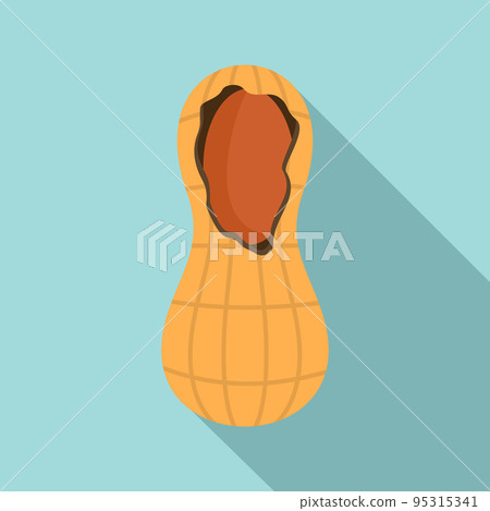 Crack peanut icon. Flat illustration of crack peanut vector icon for web design Crack peanut icon. Flat illustration of crack peanut vector icon for web design 95315341