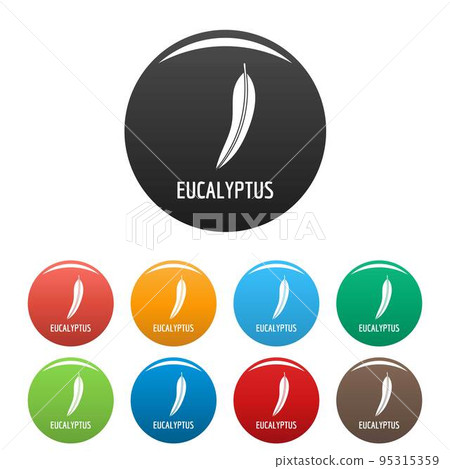 Eucalyptus leaf icon. Simple illustration of eucalyptus leaf vector icons set color isolated on white 95315359