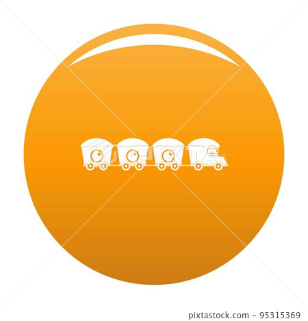 Train with cargo icon. Simple illustration of train with cargo vector icon for any design orange 95315369