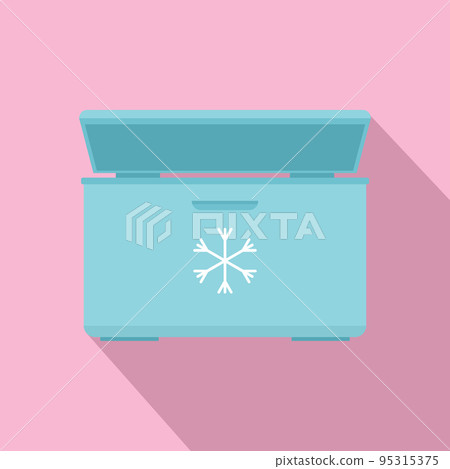 Ice cream refrigerator icon. Flat illustration of ice cream refrigerator vector icon for web design 95315375