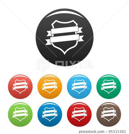 Badge design icon. Simple illustration of badge design vector icons set color isolated on white Badge design icon. Simple illustration of badge design vector icons set color isolated on white 95315381