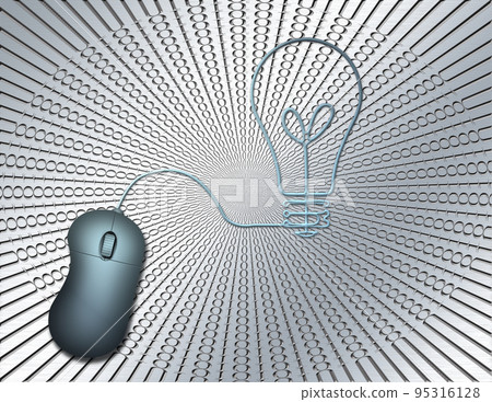 Computer Mouse and Binary Code-插圖素材 [95316128] - PIXTA圖庫