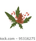 Gingerbread Christmas trees. Vector illustration of holiday baking. Christmas collection. 95316275