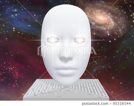 White face with glowing eyes White face with glowing eyes 95316544