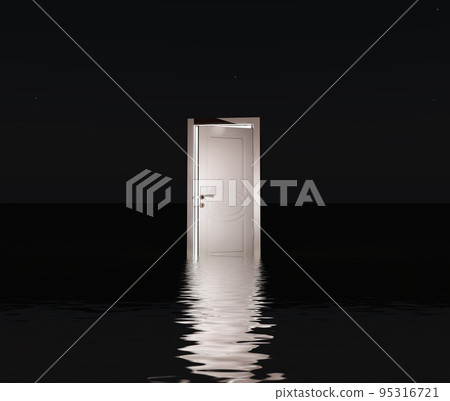 Partly closed door emits light Partly closed door emits light 95316721