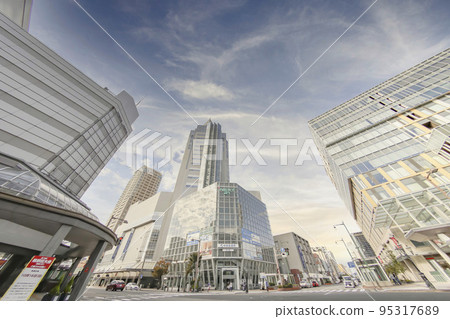Niigata City Furumachi district downtown townscape (Masayakoji Nishibori intersection) 95317689