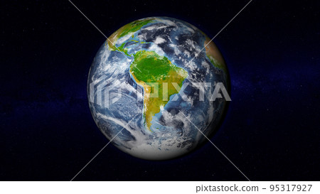 Realistic Earth globe focused on South America Realistic Earth globe focused on South America 95317927