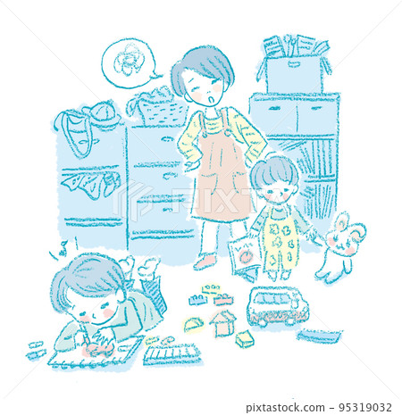 Tidying up, disciplining children Tidying up, disciplining children 95319032