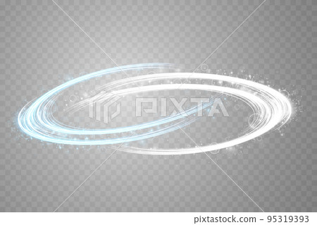 Abstract light lines of movement and speed with sparkles in blue and white. Light everyday glowing effect. semicircular wave, light trail curve swirl, car headlights, incandescent optical fiber png. Abstract light lines of movement and speed with sparkles in blue and white. Light everyday glowing effect. semicircular wave, light trail curve swirl, car headlights, incandescent optical fiber png. 95319393