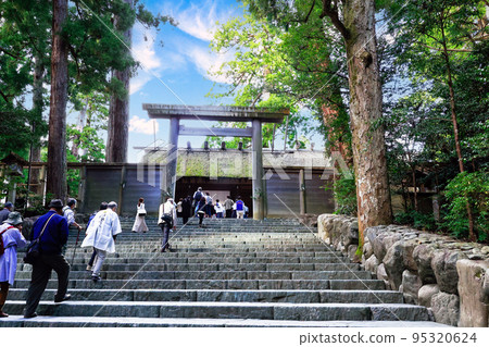 People visiting the main shrine People visiting the main shrine 95320624