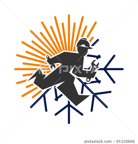 heating cooling service logo Icon Illustration Brand Identity 95320666